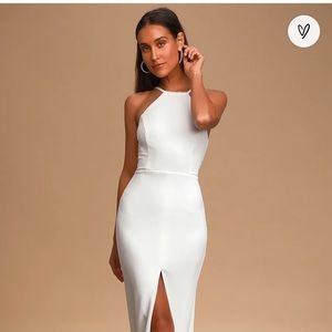 GREATEST LOVE STORY WHITE SLEEVELESS MERMAID MAXI DRESS